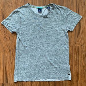 Scotch and Soda Gray 100% Linen 2-Toned T-Shirt